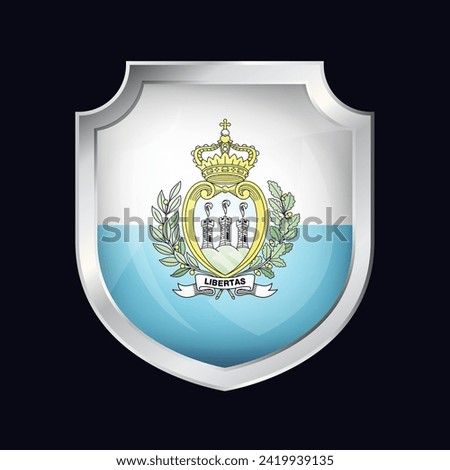 San Marino Silver Shield Flag Icon