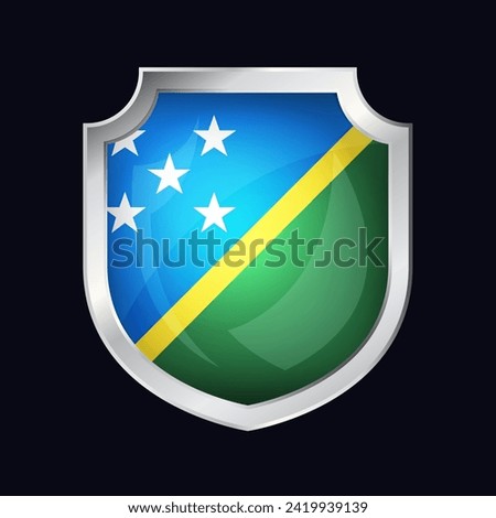 Solomon Islands Silver Shield Flag Icon