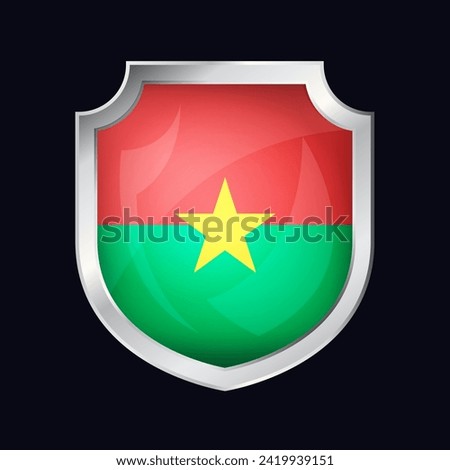 Burkina Faso Silver Shield Flag Icon
