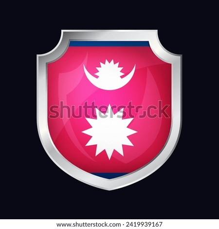 Nepal Silver Shield Flag Icon