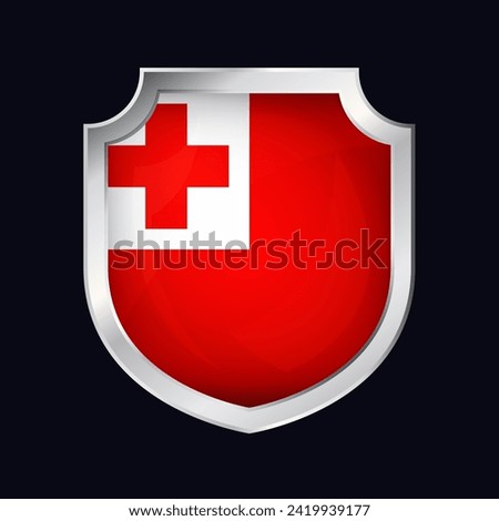 Tonga Silver Shield Flag Icon