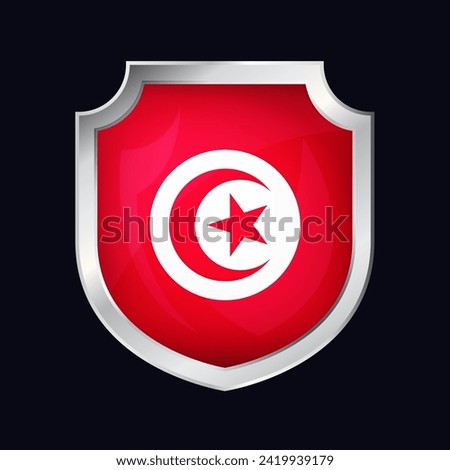 Tunisia Silver Shield Flag Icon