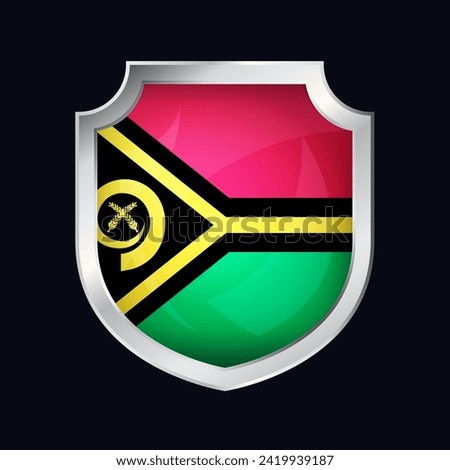 Vanuatu Silver Shield Flag Icon