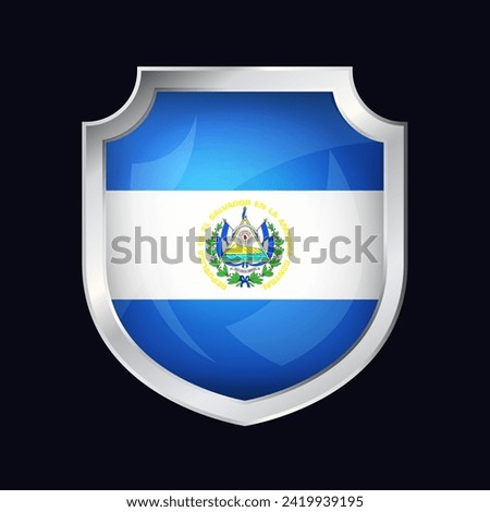 El Salvador Silver Shield Flag Icon