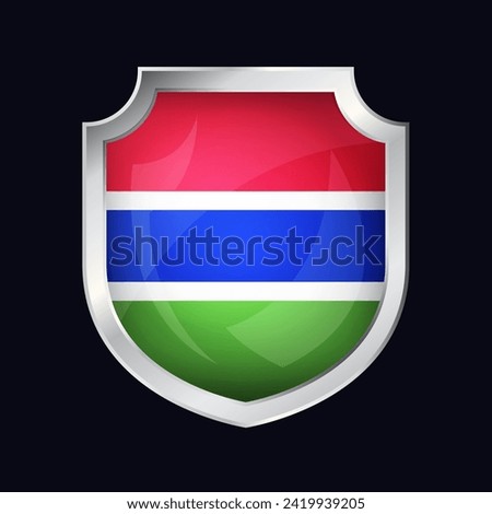 Gambia Silver Shield Flag Icon