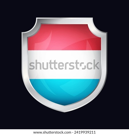 Luxembourg Silver Shield Flag Icon