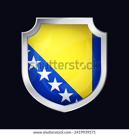 Bosnia and Herzegovina Silver Shield Flag Icon