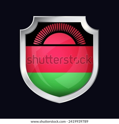 Malawi Silver Shield Flag Icon