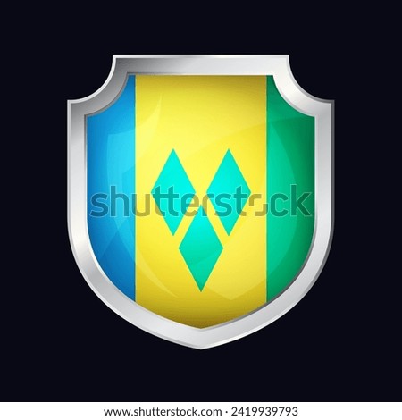 Saint Vincent and the Grenadines Silver Shield Flag Icon