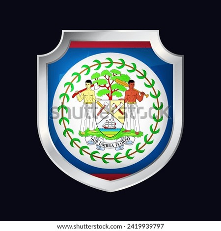 Belize Silver Shield Flag Icon