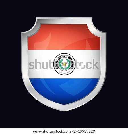 Paraguay Silver Shield Flag Icon