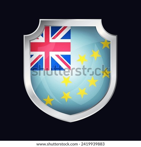 Tuvalu Silver Shield Flag Icon