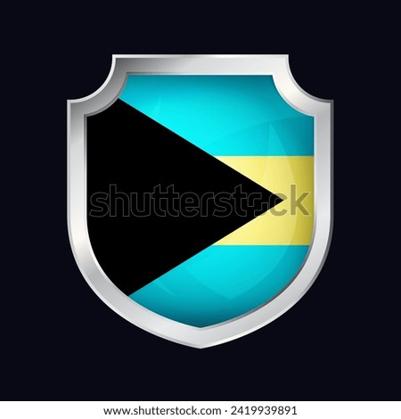 Bahamas Silver Shield Flag Icon
