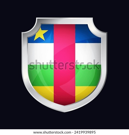 Central African Republic Silver Shield Flag Icon