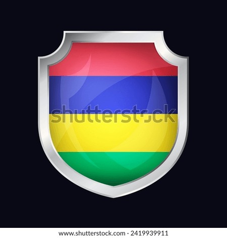 Mauritius Silver Shield Flag Icon