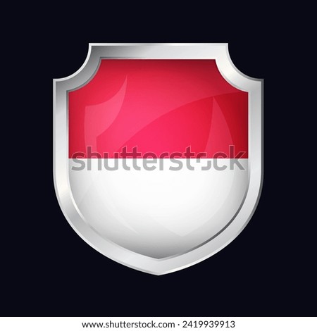 Monaco Silver Shield Flag Icon