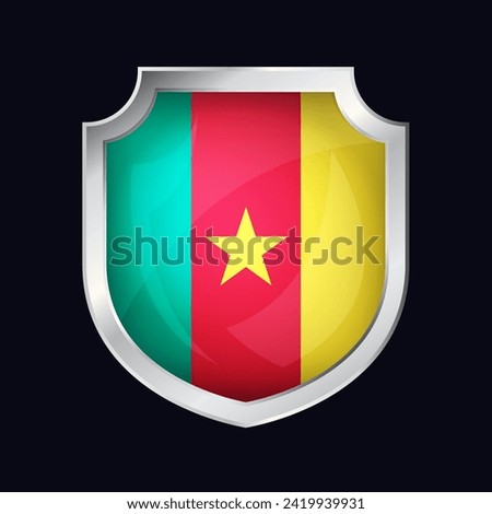 Cameroon Silver Shield Flag Icon