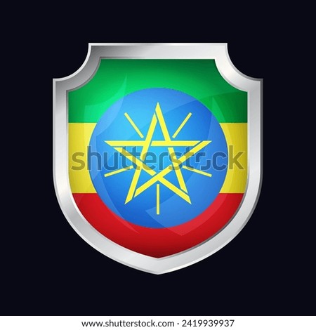 Ethiopia Silver Shield Flag Icon