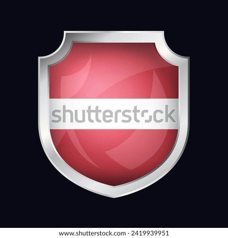 Latvia Silver Shield Flag Icon