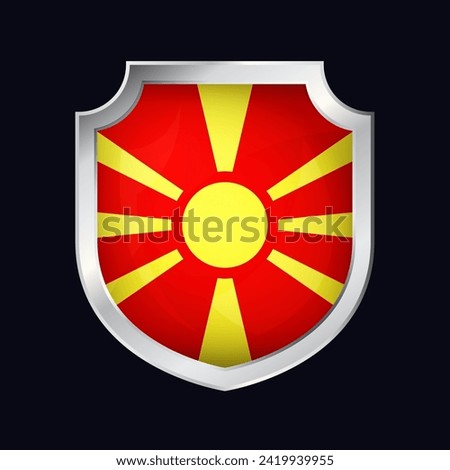 Macedonia Silver Shield Flag Icon