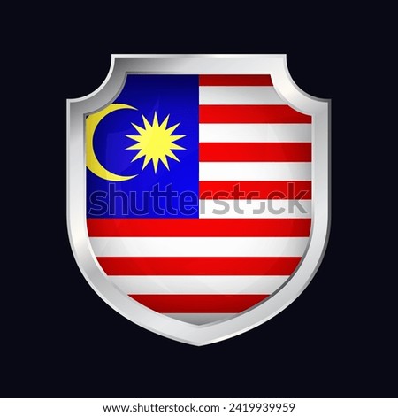 Malaysia Silver Shield Flag Icon