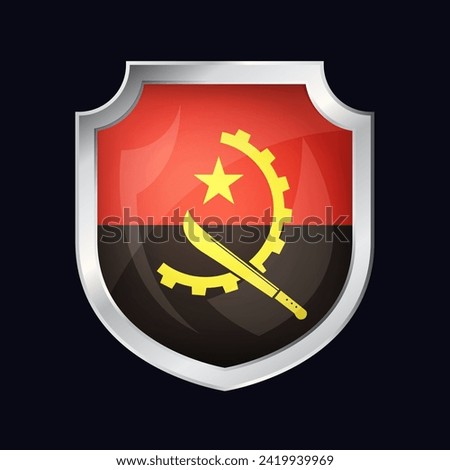 Angola Silver Shield Flag Icon