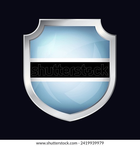 Botswana Silver Shield Flag Icon