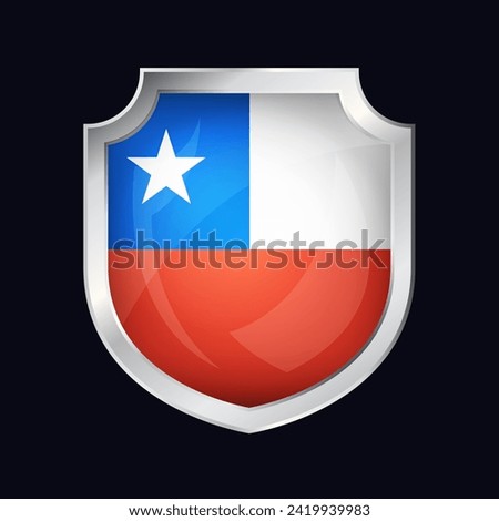Chile Silver Shield Flag Icon
