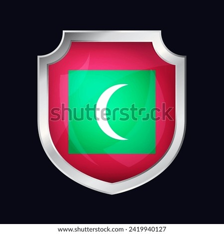 Maldives Silver Shield Flag Icon