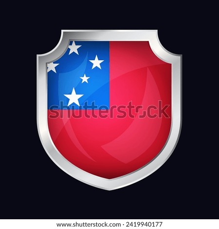 Samoa Silver Shield Flag Icon