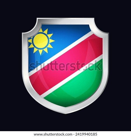 Namibia Silver Shield Flag Icon