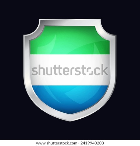 Sierra Leone Silver Shield Flag Icon