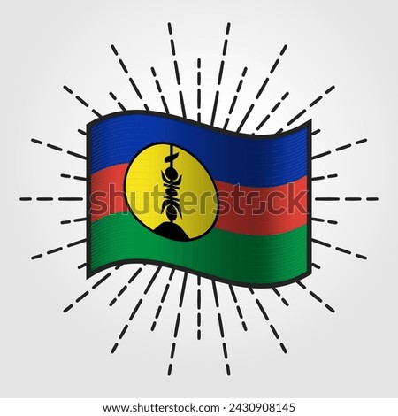 Vintage New Caledonia National Flag Illustration