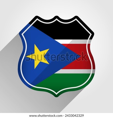 South Sudan Flag Road Sign Illustration