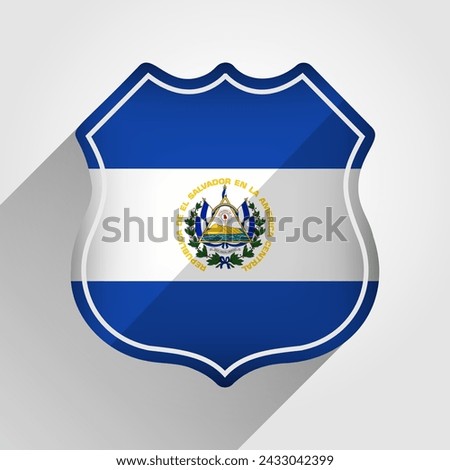 El Salvador Flag Road Sign Illustration