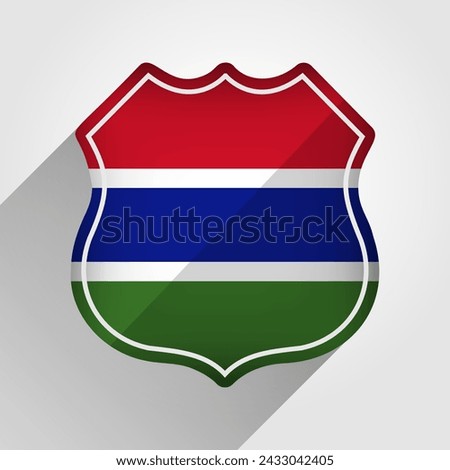 Gambia Flag Road Sign Illustration