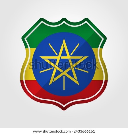 Ethiopia Flag Road Sign Illustration