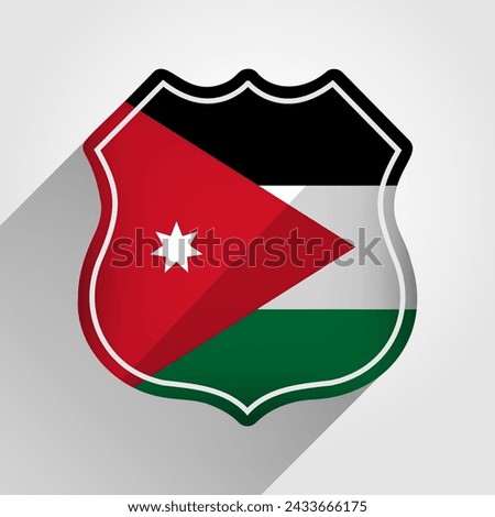 Jordan Flag Road Sign Illustration