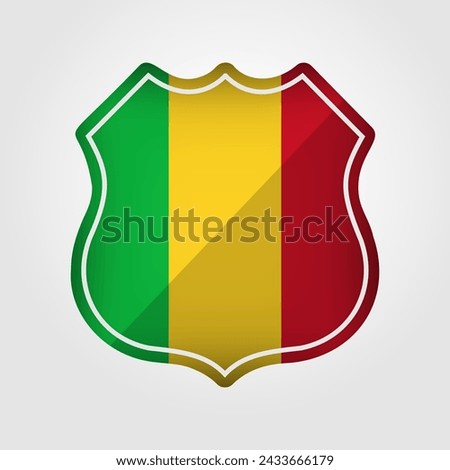 Mali Flag Road Sign Illustration