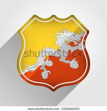 Bhutan Flag Road Sign Illustration