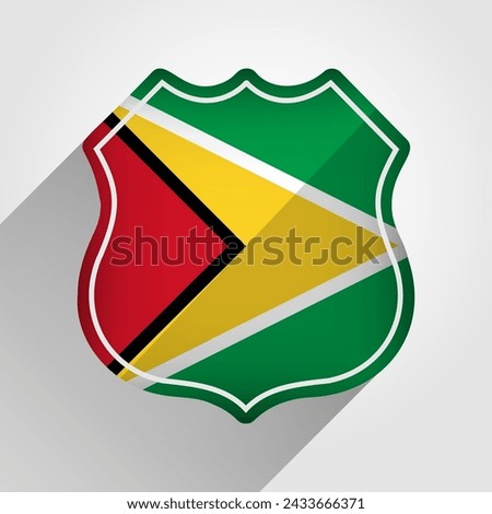 Guyana Flag Road Sign Illustration
