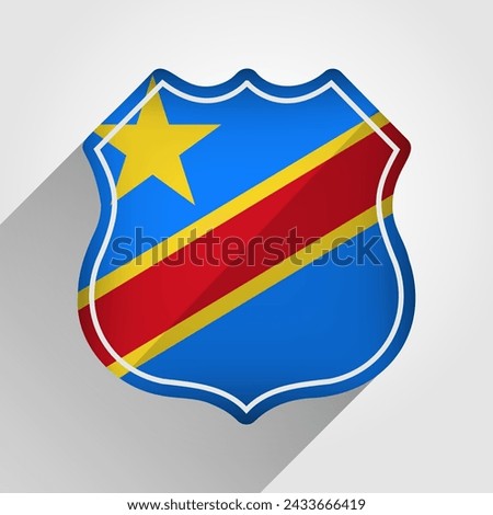 Democratic Republic of the Congo Flag Road Sign Illustration