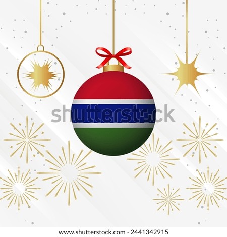 Christmas Ball Ornaments Gambia Flag Celebration