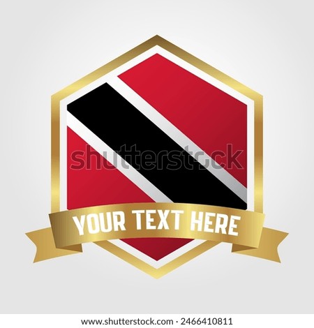 Golden Luxury Trinidad and Tobago Label Vector Illustration