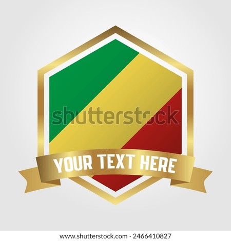 Golden Luxury Republic of the Congo Label Vector Illustration