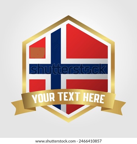 Golden Luxury Norway Label Vector Illustration