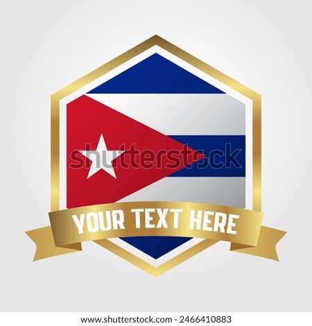 Golden Luxury Cuba Label Vector Illustration