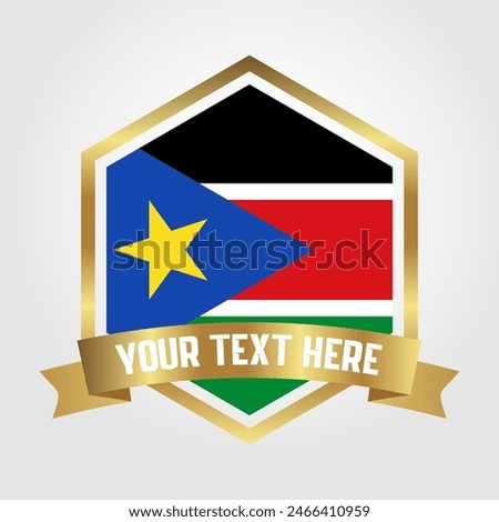 Golden Luxury South Sudan Label Vector Illustration