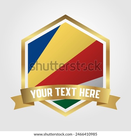 Golden Luxury Seychelles Label Vector Illustration