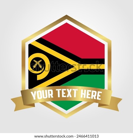 Golden Luxury Vanuatu Label Vector Illustration